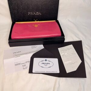 Prada Portafogli Madras Chic Peony Clutch Evening Bag Bright Colorful Leather
